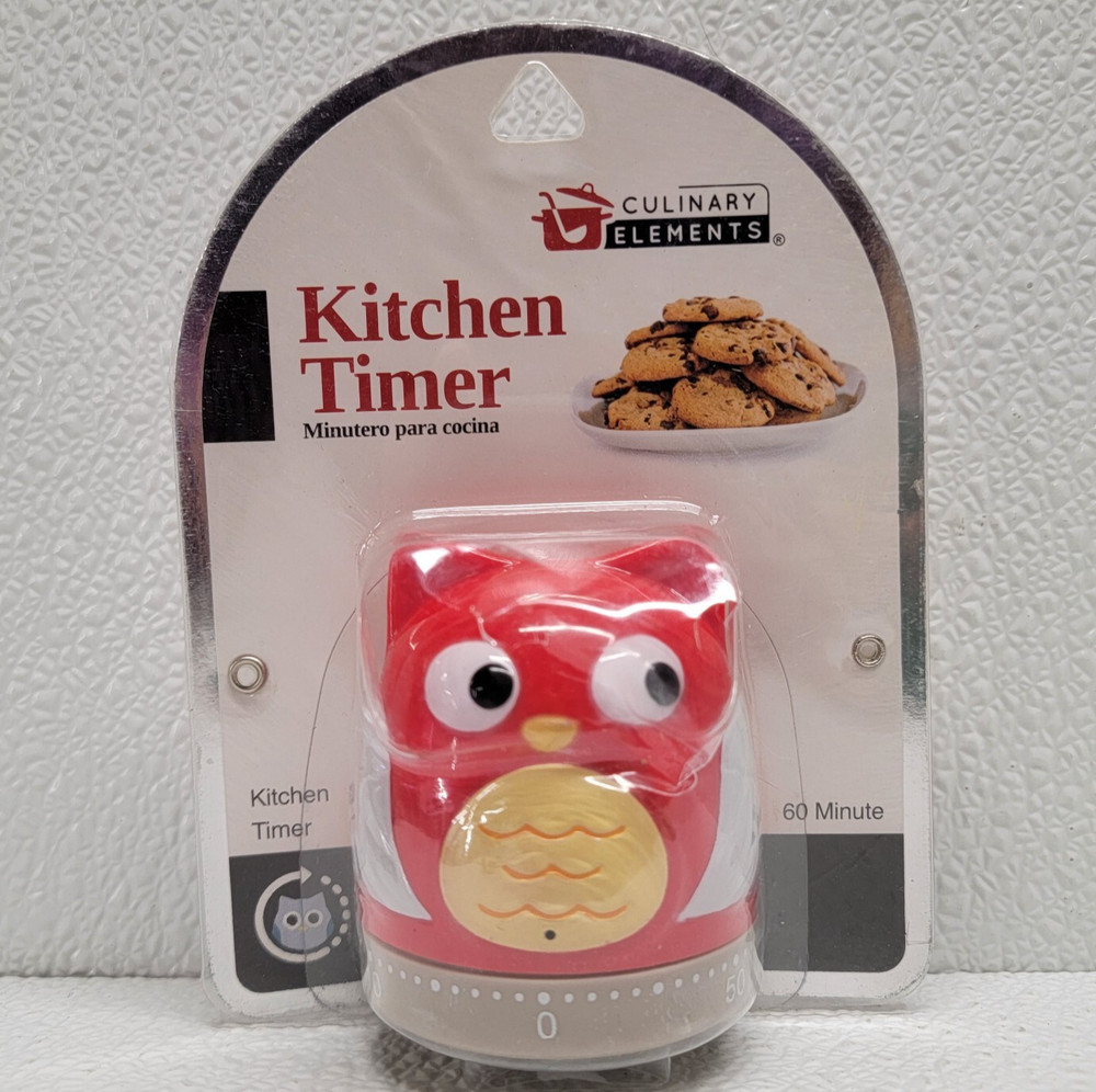 Culinary Elements Red Owl Bird 60 Minute Kitchen Timer
