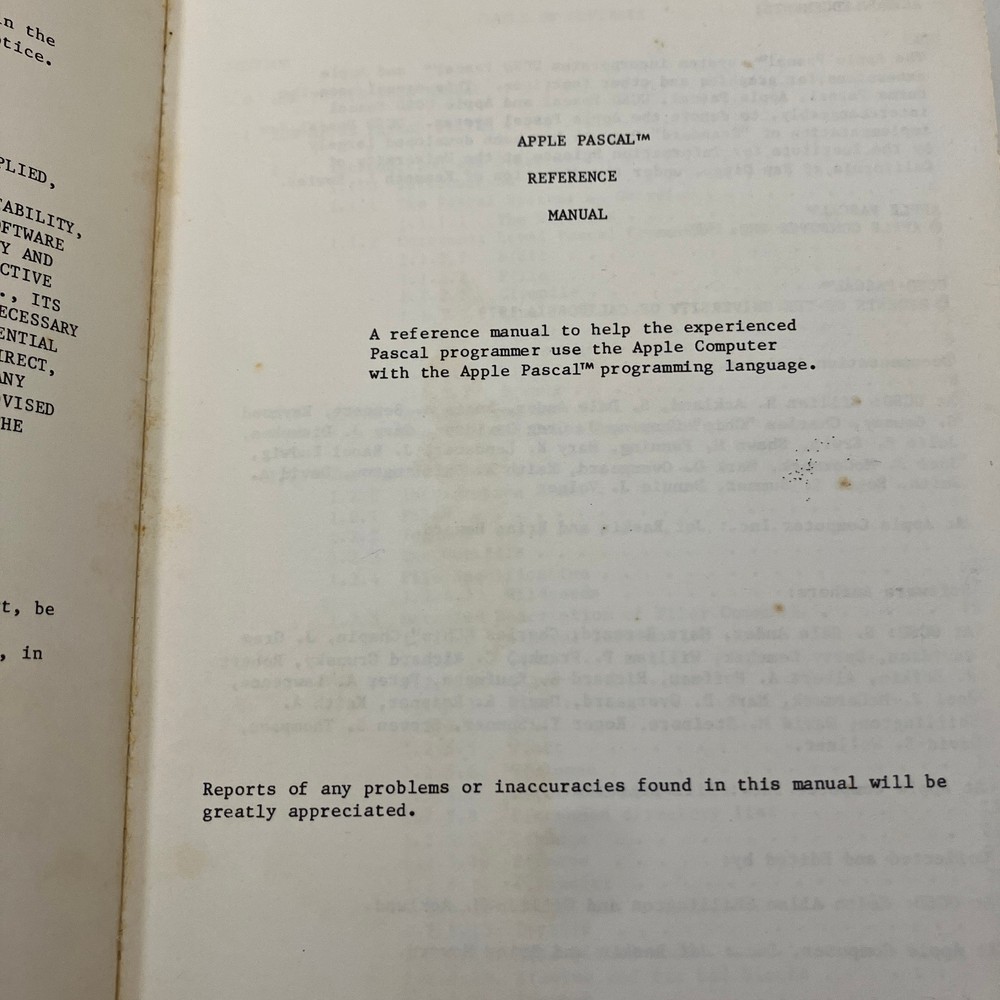 2 Vintage Apple Computer Manuals Lot Software Directory Pascal Reference TPB