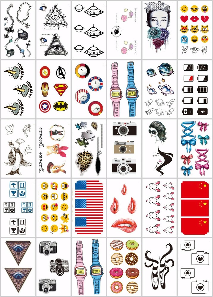 30 sheets temporary tattoo fake tattoos for adults