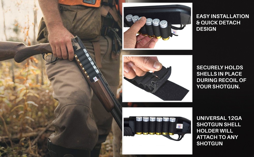 Trinity tactical shell holder compatible with Savage Stevens 320 12 gauge pump.