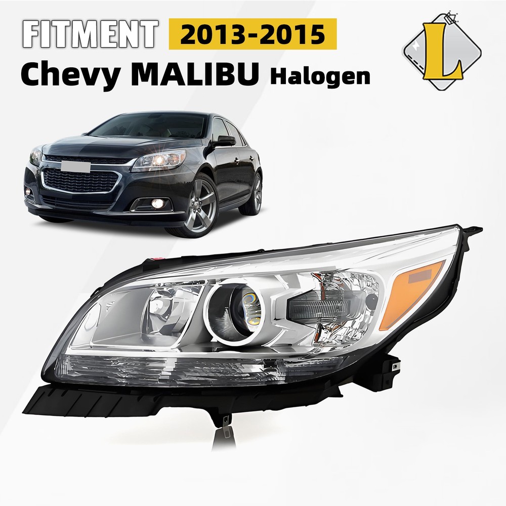 For 2013-2015 Chevy Malibu Halogen Headlight W/ Projector Left Driver Side