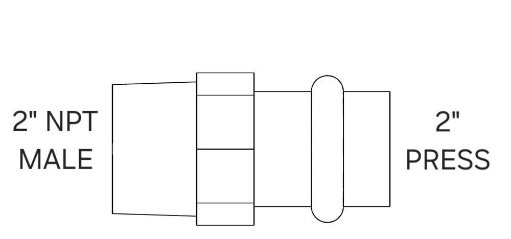 Press Connection Fittings, 2" Press x NPT