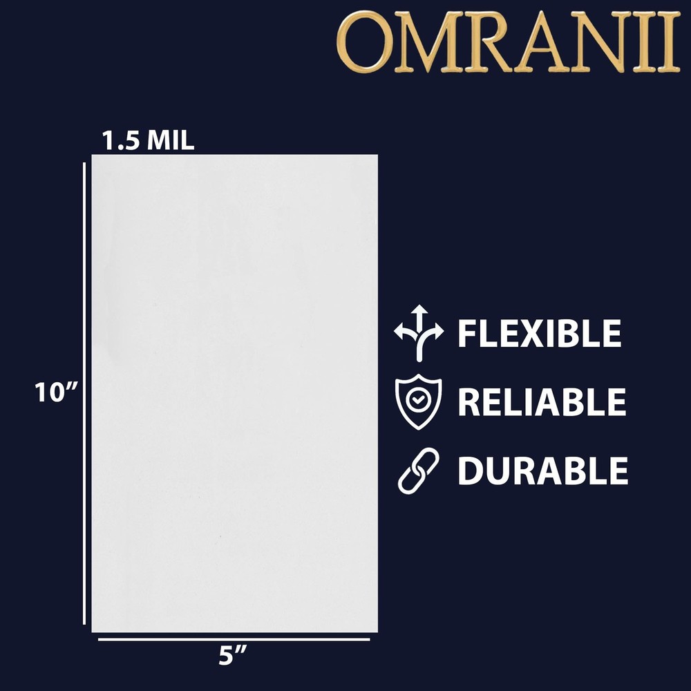 Multiple Sizes Clear Flat Poly Bag, 1.5Mil 5" X 10" & 100 X & 100Bags