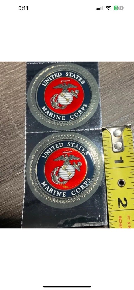 9 (2 Inch) USMC Stickers Decals Reflective Shiny
