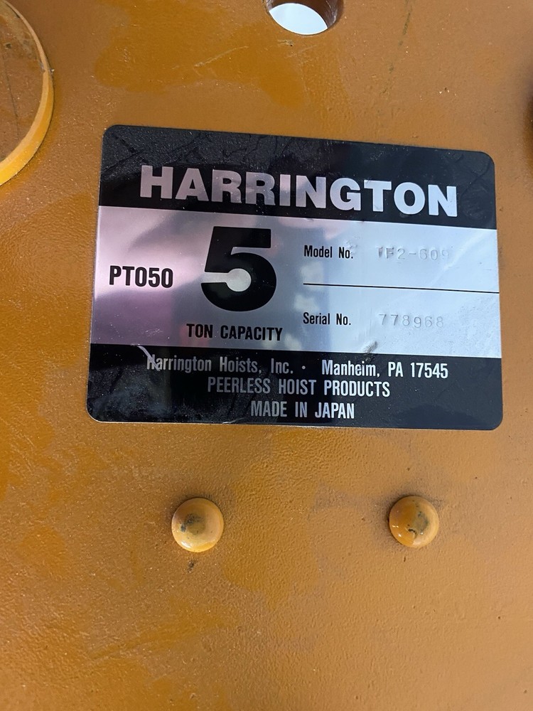 Harrington PT050 Hook-mount Trolly 5 Ton Capacity