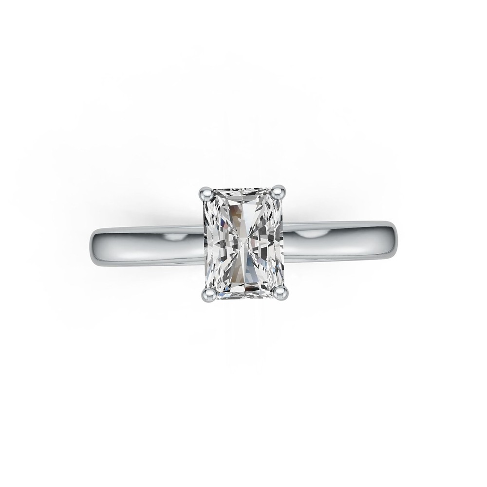 Sterling Silver Semi Mount Ring Setting Emerald OCT 7X5mm Solitaire