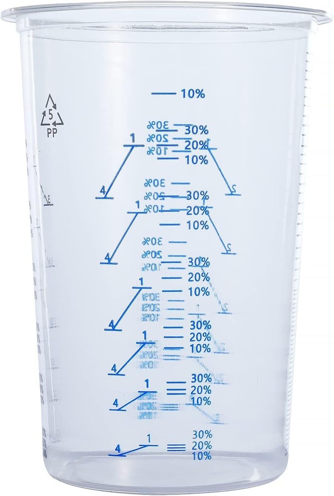 32oz.(1000ml) Disposable Flexible Clear Graduated Plastic Mixing Cups