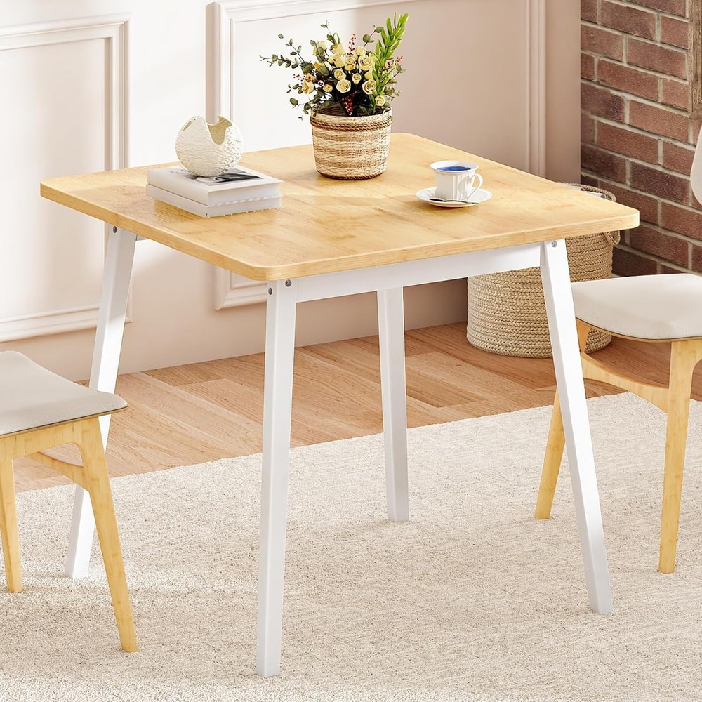 Dining Table Bamboo Rectangle Kitchen Table for 4-6 ,Easy to Assemble,