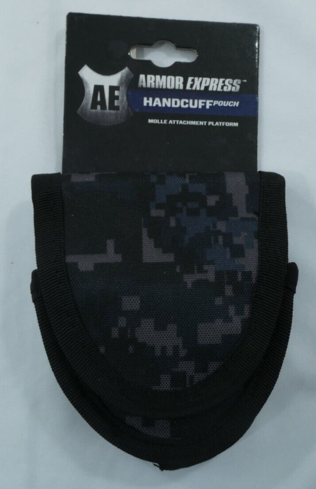 ARMOR EXPRESS NYLON HANDCUFF SINGLE COVERED POUCH MOLLE ADJUSTABLE URBAN DIGITAL