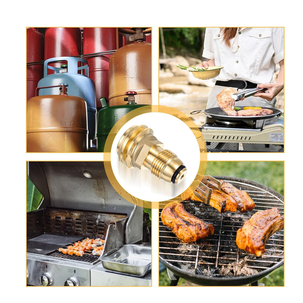 2x Solid Brass Propane Adapter: Soft Nose P.O.L. to QCC1, Multi - Purpose
