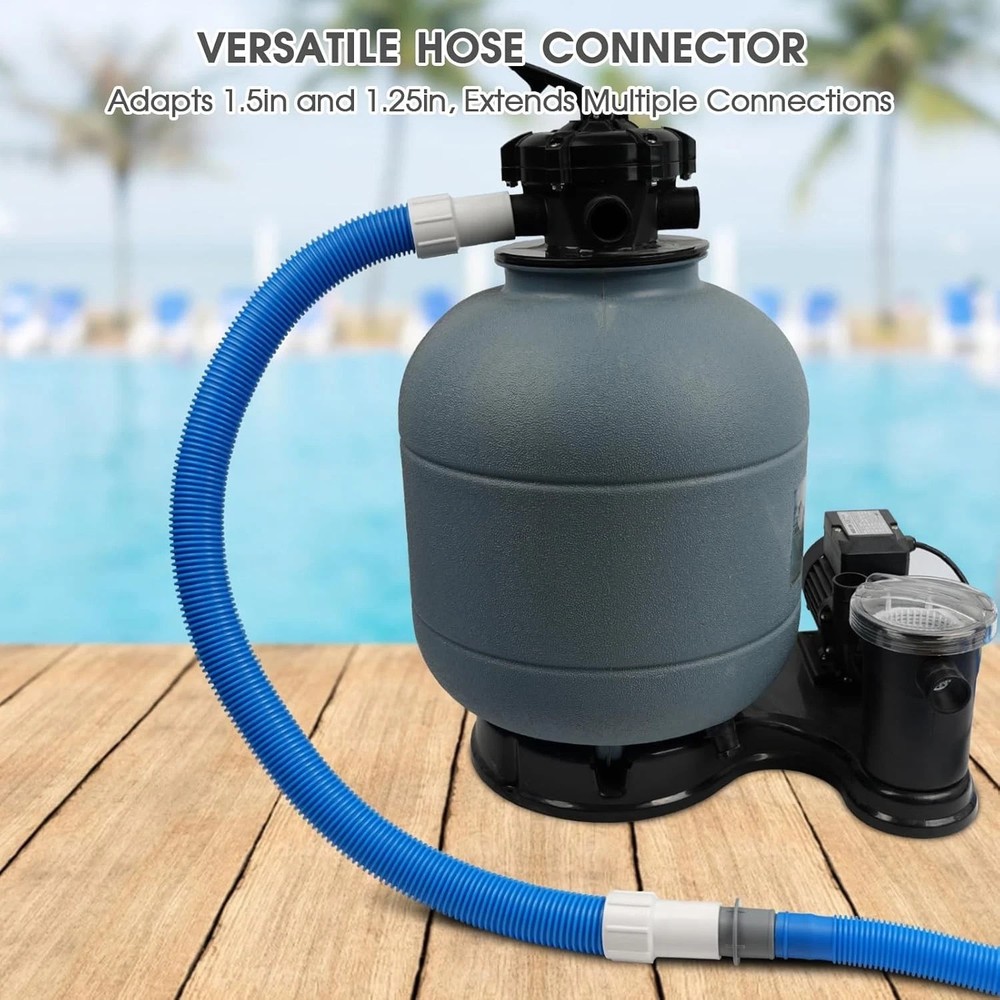 2 pack Pool Hose Adapter Connector Coupling 1-1/4" or 1-1/2" Plastic -D