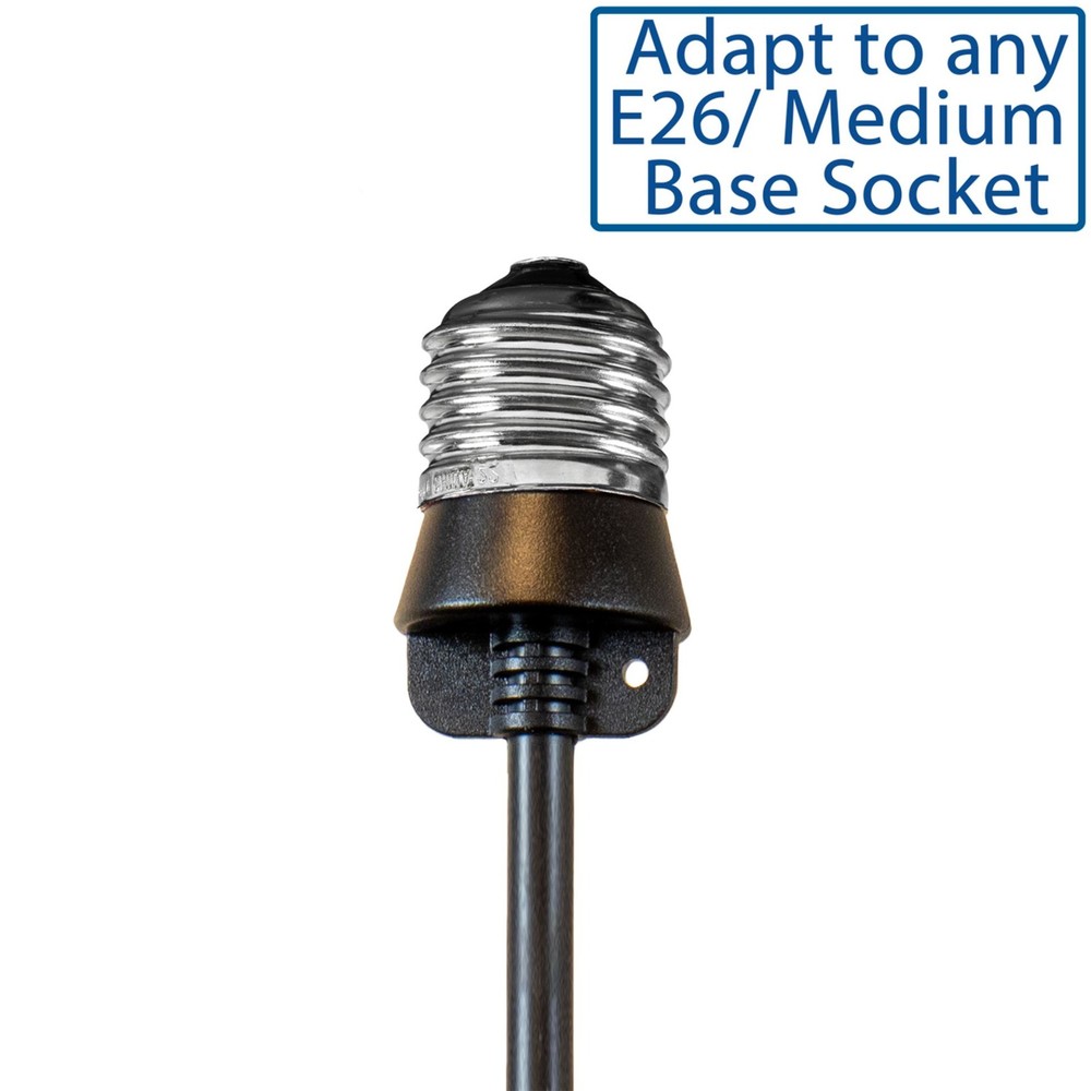 Novelty Lights E26 Medium Base Socket Extender, Black Wire