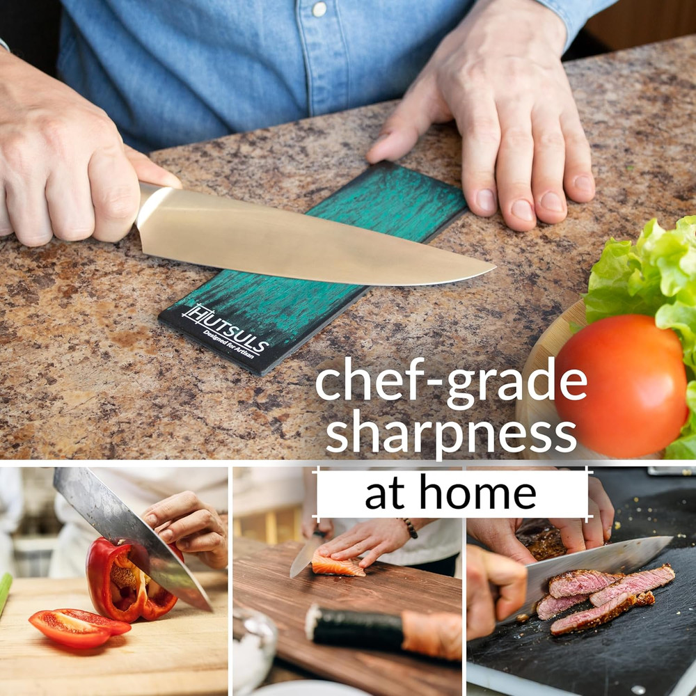 Black Leather Strop with Compound - Get Razor-Sharp Edges with Stropping Kit, Gr