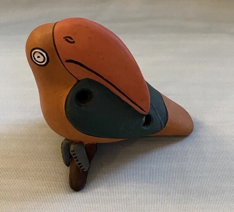 Peru Peruvian Clay Whistles Toucan Parrot