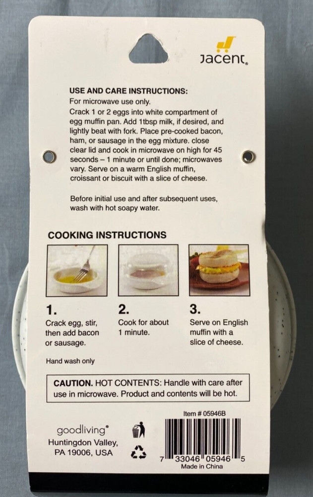 Culinary Elements Microwave Egg Muffin Pan BPA Free NEW