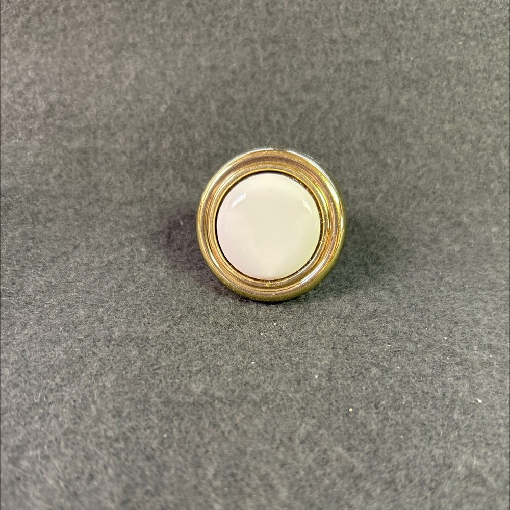 1-1/4" Avante White Ceramic Knob with Brass