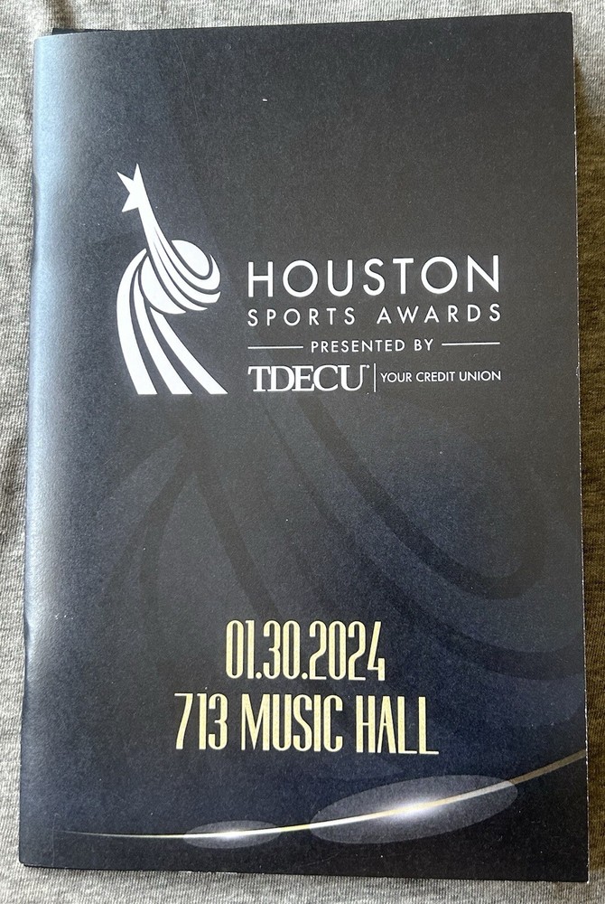 Houston Sports Awards 1/30/2024 Program.