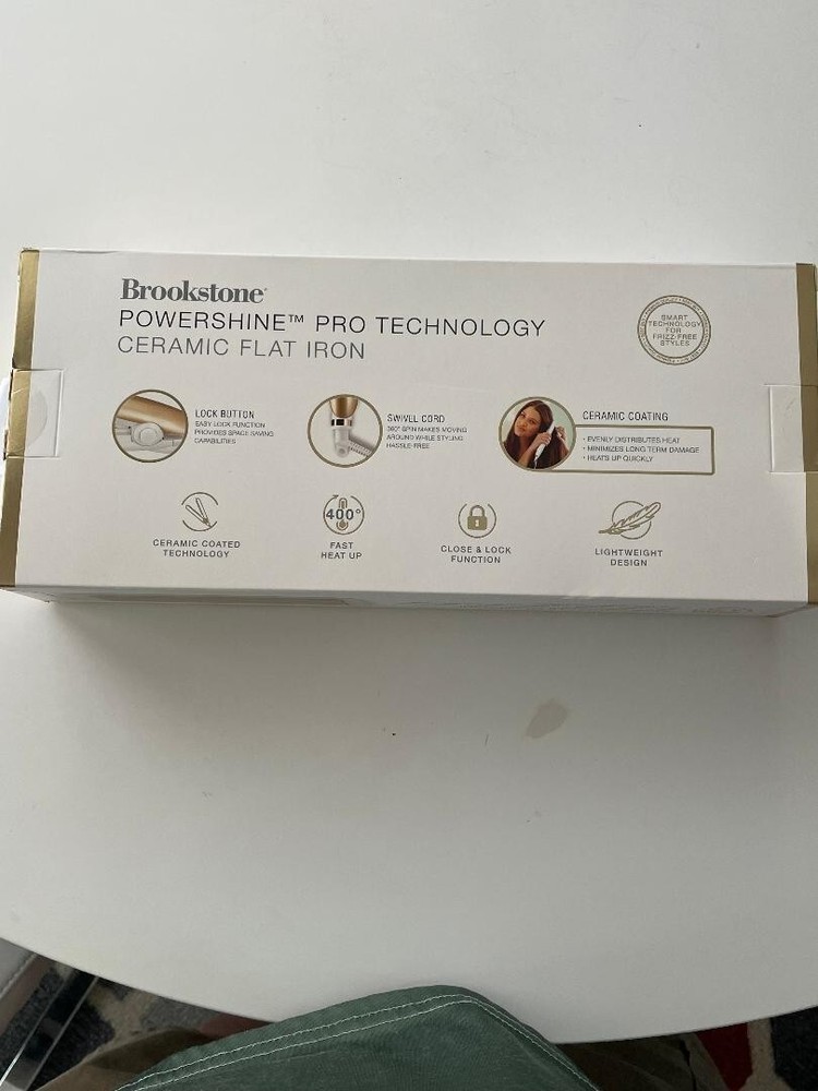 Brookstone Powershine Pro Technology ceramic flat iron new
