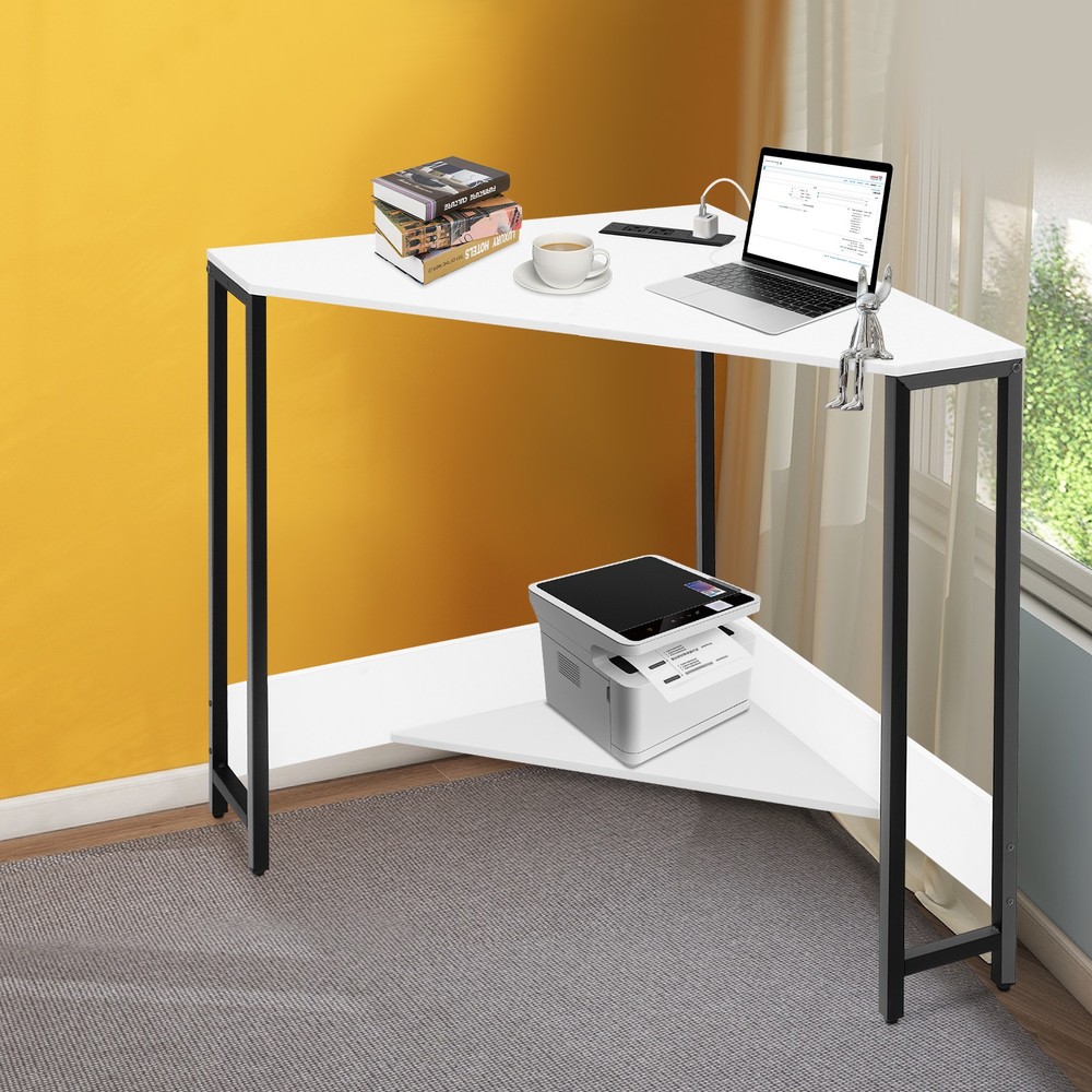 Triangle Corner Computer Desk Small Spaces Home Office Desk Laptop Work Table
