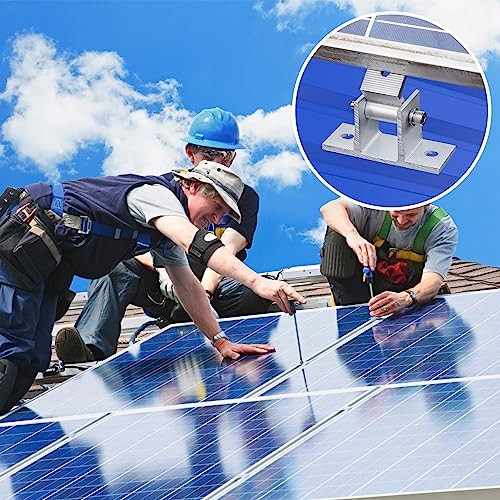 4PCS Solar Panel Mounts - Adjustable Brackets for RV & Flat Roofs, 4 Pieces