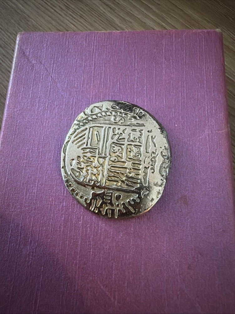 Spanish Colonial Silver Cob Coin Cross & Shield Design Circulated