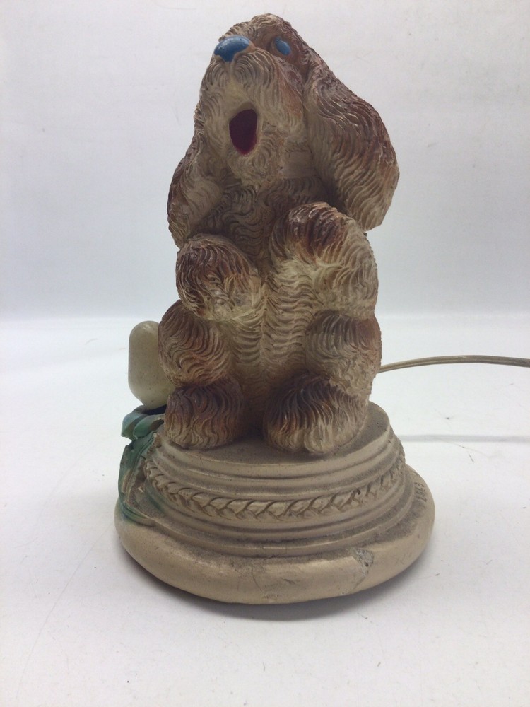 Vintage 1946 Melillo Studios NY Cocker Spaniel Dog Chalkware Lamp