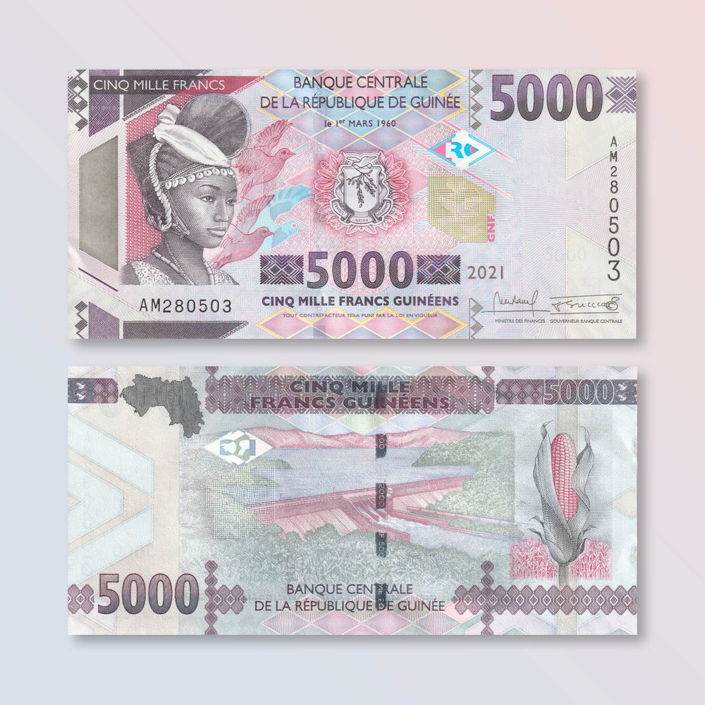 Guinea 5000 Francs, 2021, B340c, P49, UNC