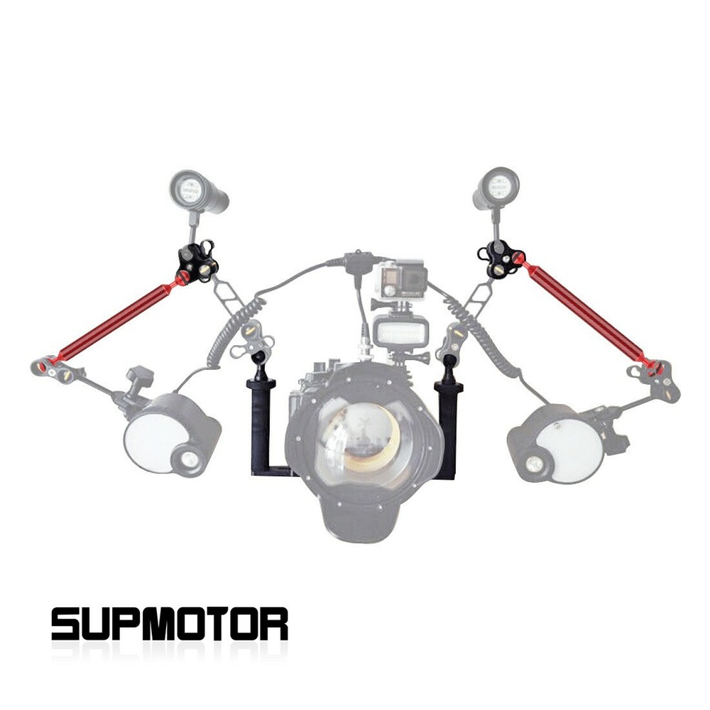 Dual Handle Handheld Stabilizer w/ Dual Ball Clamp Floating Arm Camera Housings