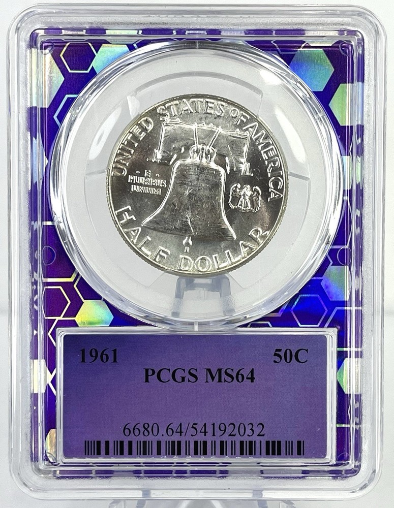 1961 Franklin Half Dollar PCGS MS64 Trader Bea Holder 90% Silver