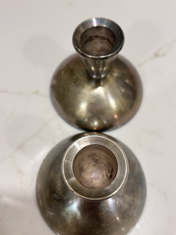 Art Deco-Style Silverplate Candlestick Holders by Oneida Silversmiths