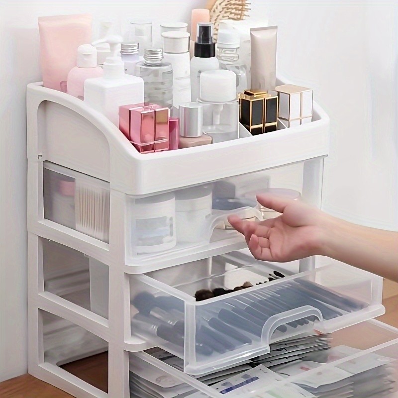 Capacity Multi-Layer Cosmetic Organizer with Drawers,Pull-Out Shelf for Makeup