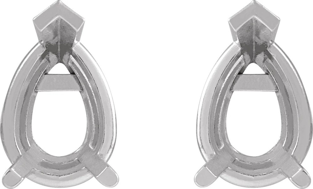 Oval 7x5mm Semi Mount Earring Setting 925 Sterling Silver Blank Mount