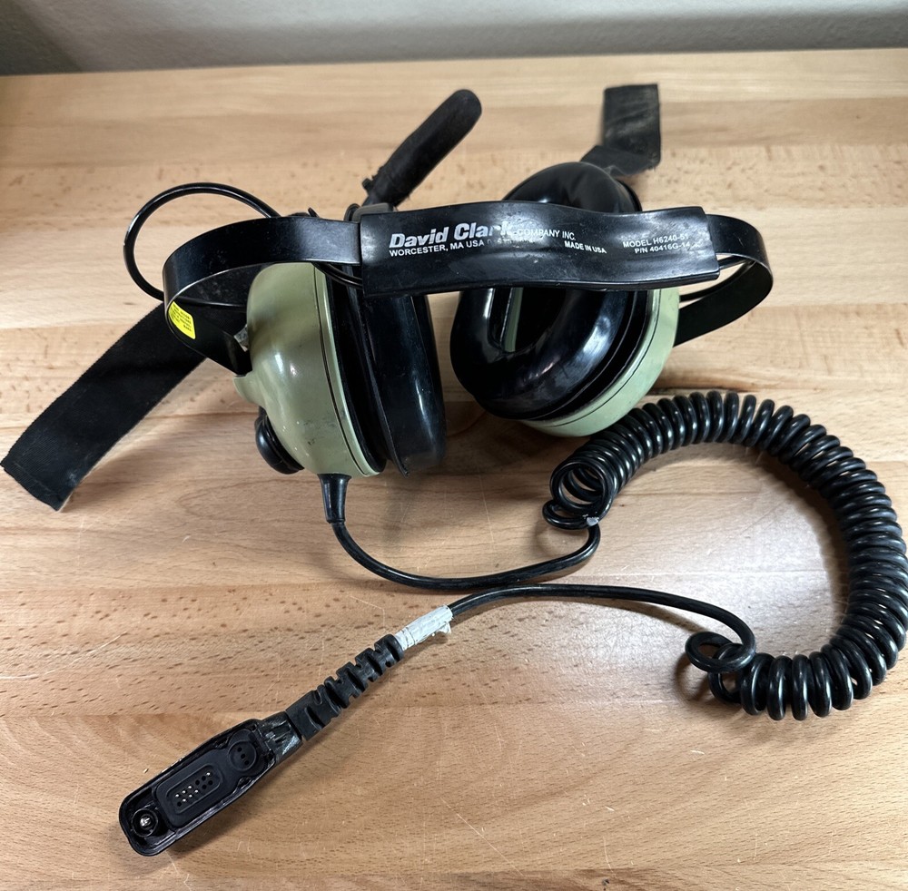 David Clark Aviation Headset Model H6240-51 Untested