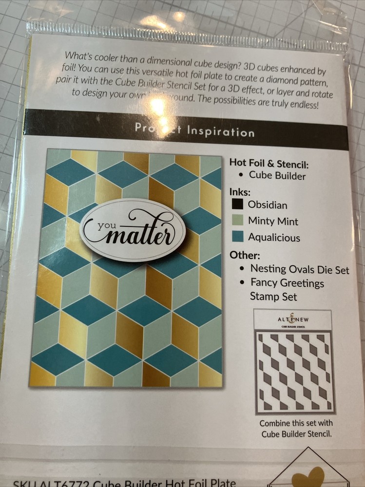 Altenew Cube Builder Hot Foil Plate, ALT6772