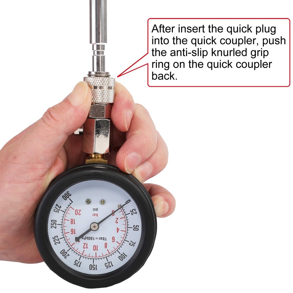 Compression Tester Kit, Small Engine Cylinder Test Pressure Gauge Tool Set fo...