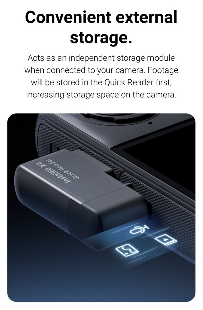 Original Insta360 X4 Quick Reader - Fast & Convenient Data Transfer