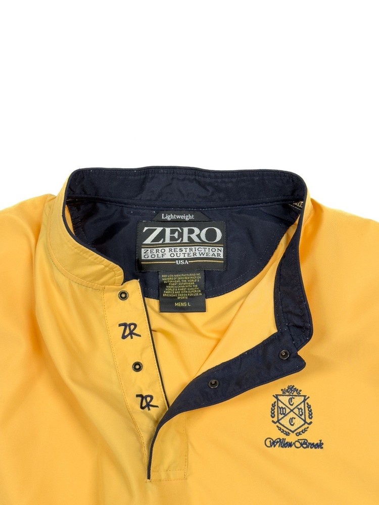 Zero Restriction Men’s L - Golf Vest Snap Pullover Willow Brook CC Yellow