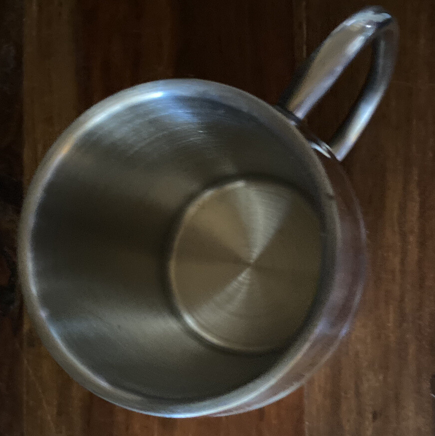 ABSOLUT. Vodka Chrome Mule Mug Barrell Shaped With Handle Cocktail Bar EUC