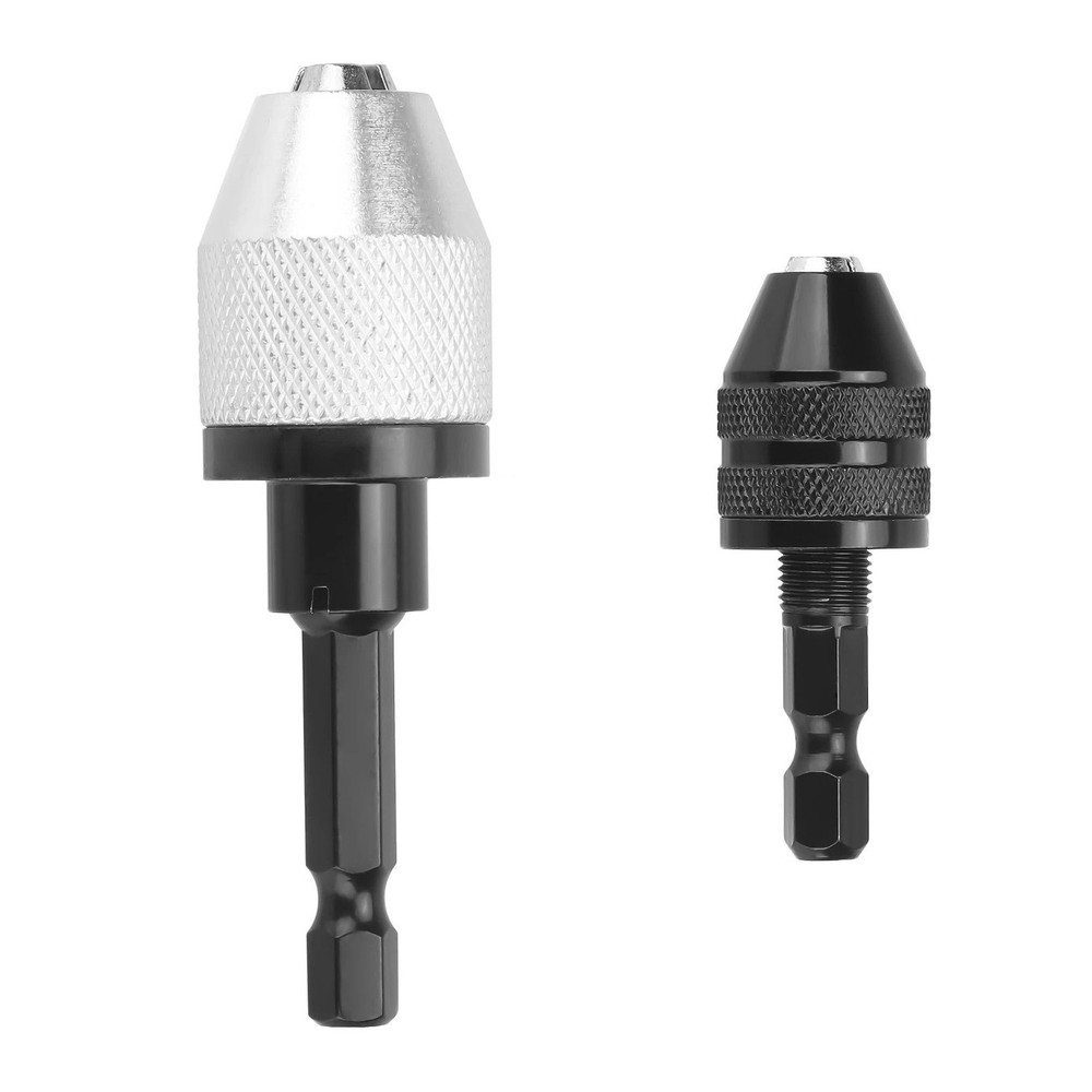 2x Keyless Chuck Adapter 1/4" Hex Shank Durable For Power Tools Quick Change