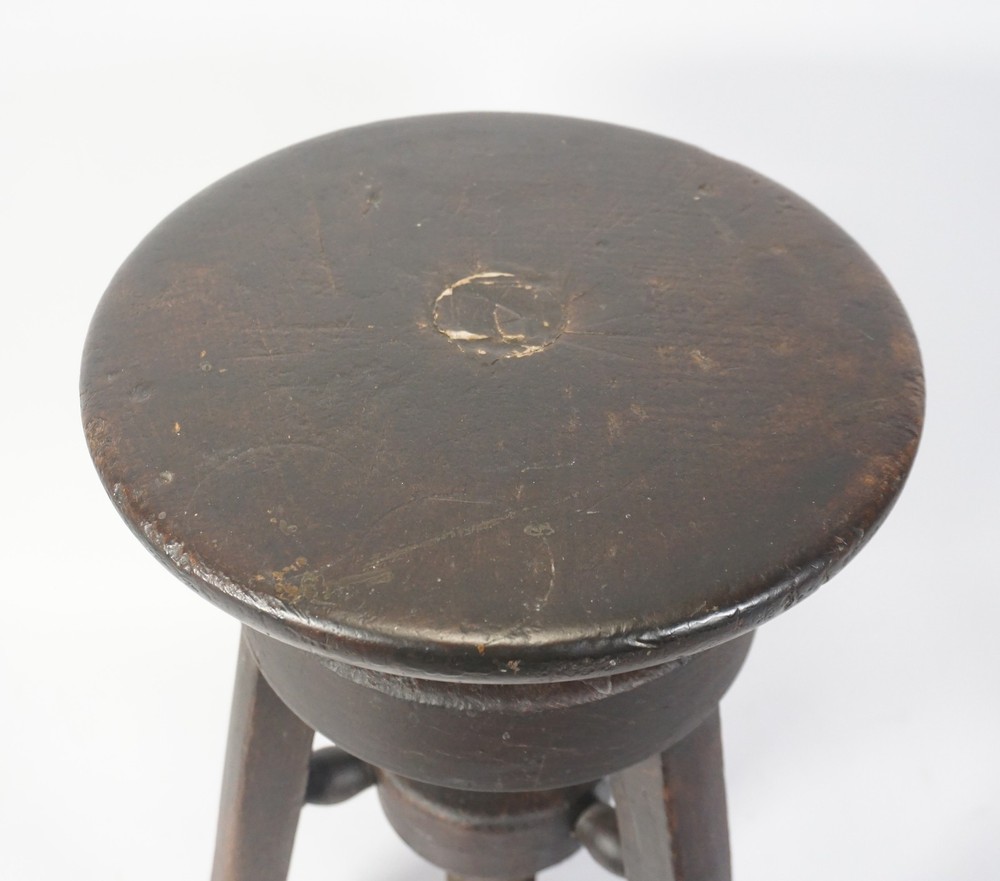 Antique Wood Stool Piano Stool Adjustable Tripod