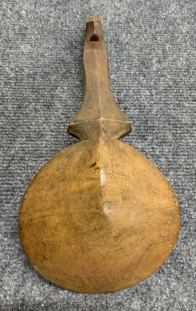 Early Maple Scoop with Unusually Carved Handle
