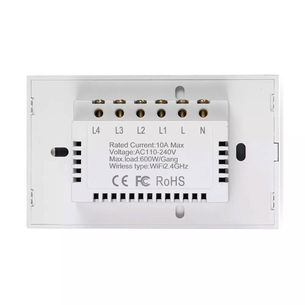 Tuya WIFI Smart Wall Light Touch Glass Panel Switch App Voice Control