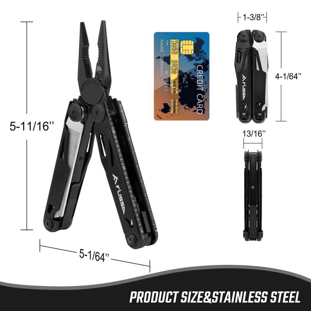 Multitool, 16-in-1 Multitools with Sheath, Stainless Steel EDC Multitool, Poc...