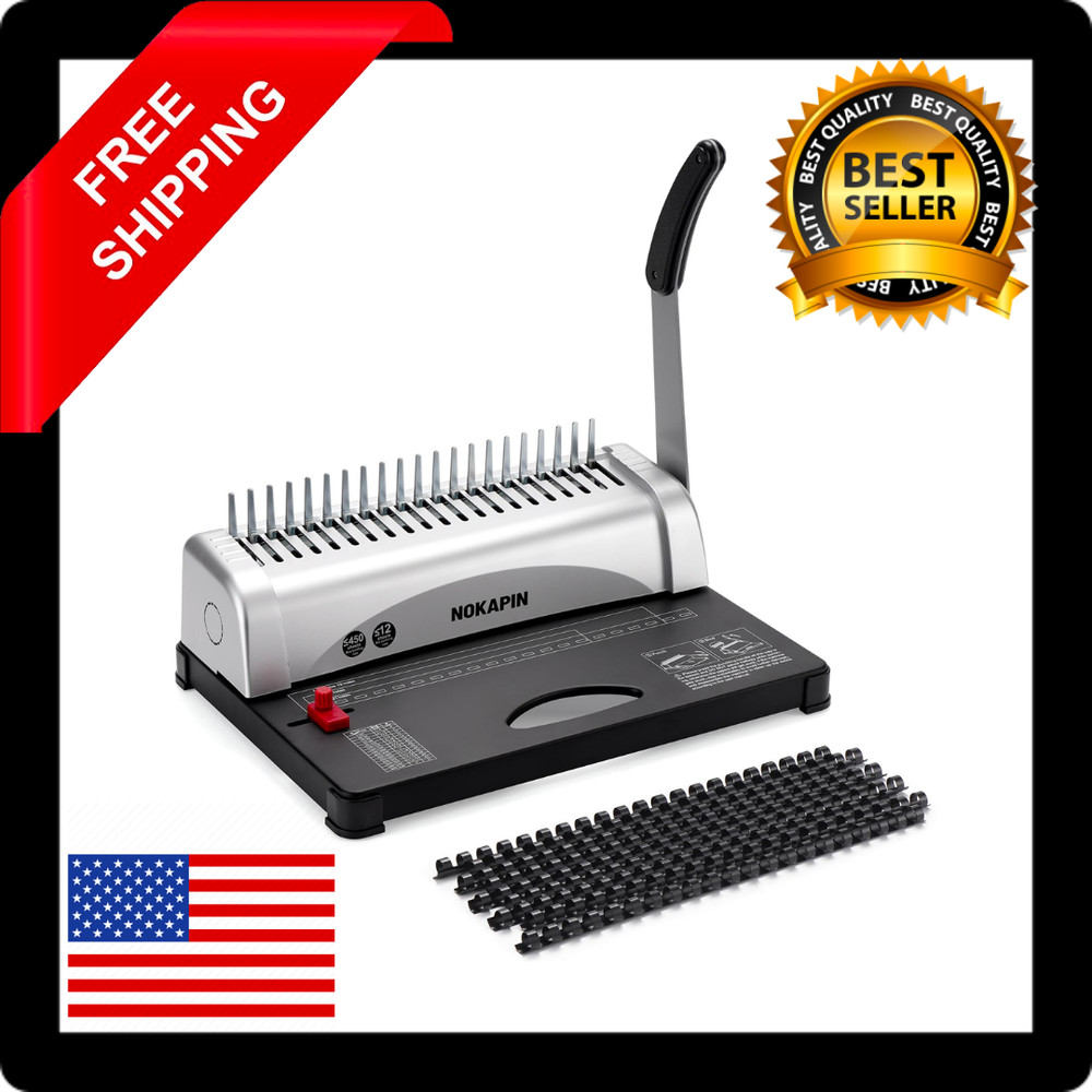 Binding Machine,Book Binder Machine 21-Holes, 450 Sheets,Comb Binding Machine