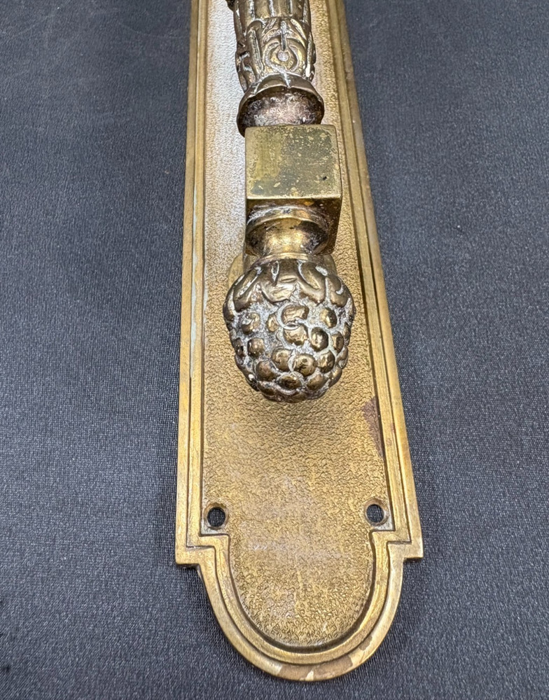 Vintage Ornate Solid Brass Door Pull Handle Victorian Style - 11.5"