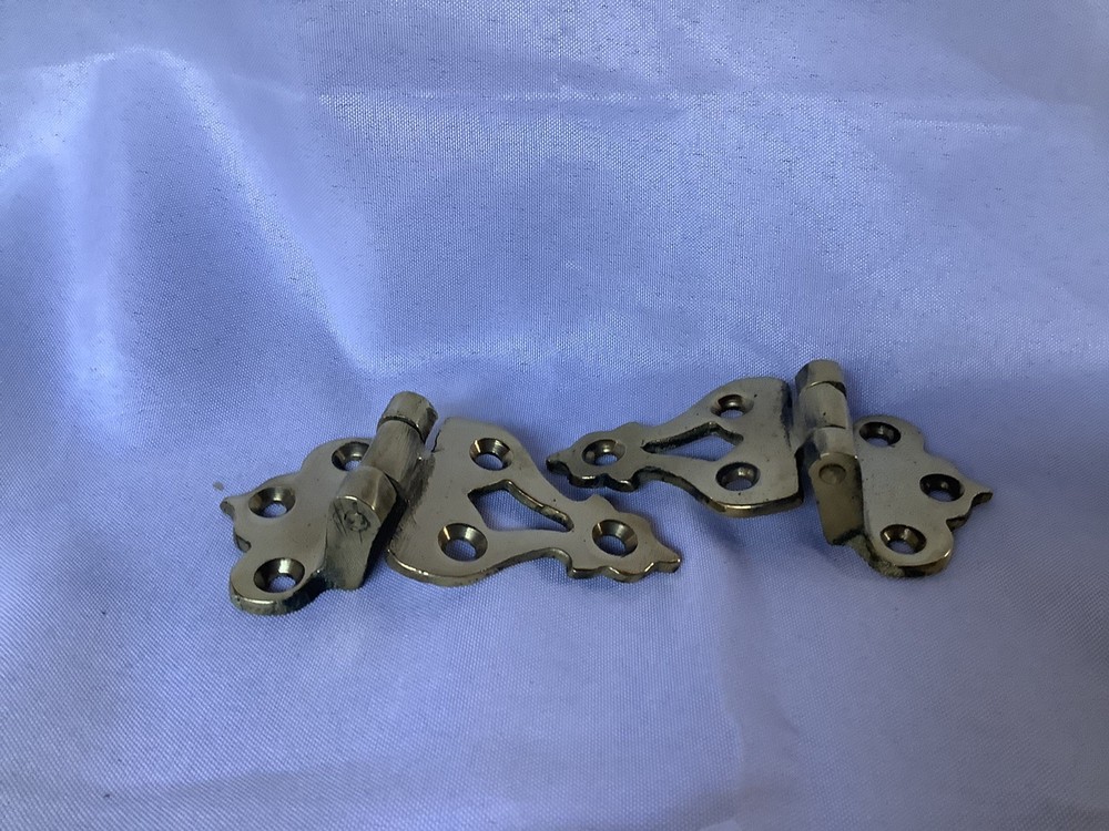 Pair Of Brass Ice Box Hinges