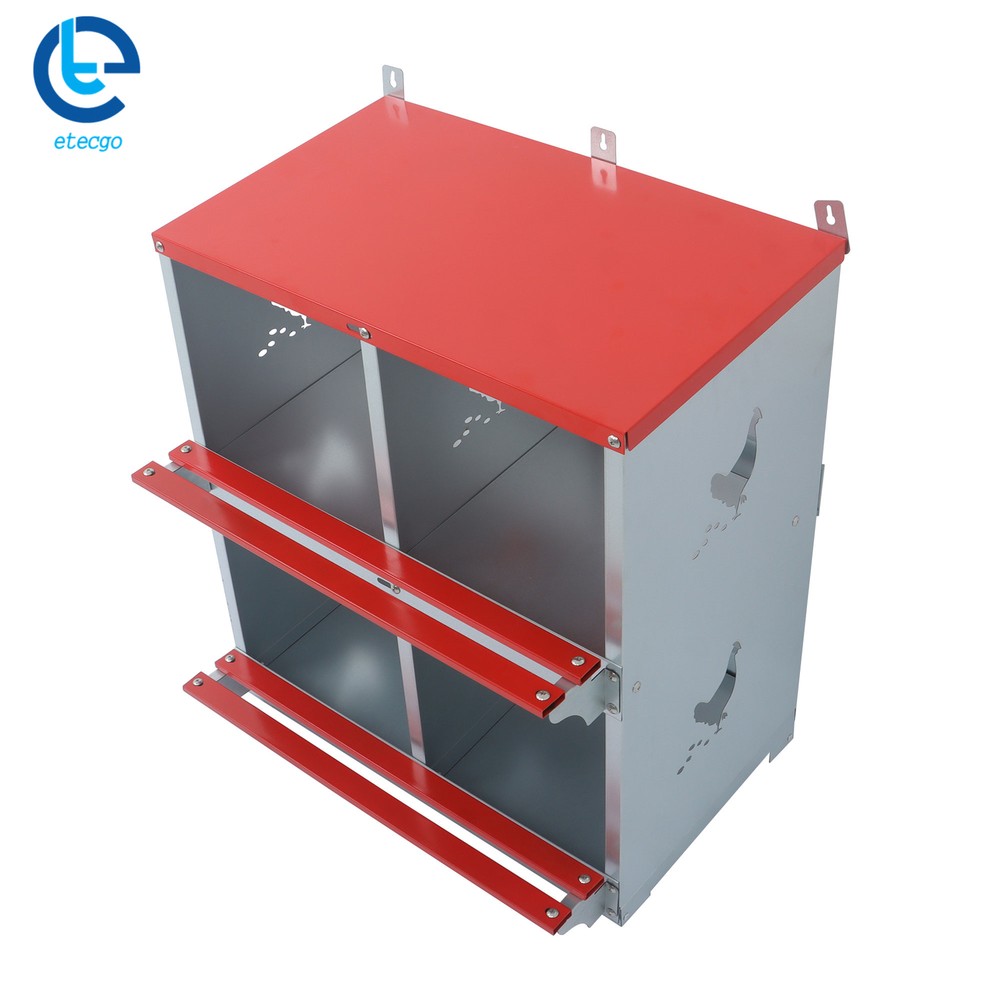 Chicken Nesting Boxes 4 Hole Metal Chicken Egg Laying Box Rollout Egg Collection