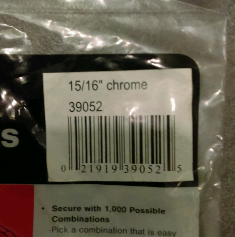 Camlock dial combination 15/16" chrome