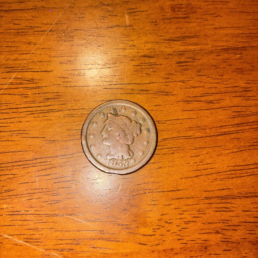1853 Large One Cent Coin