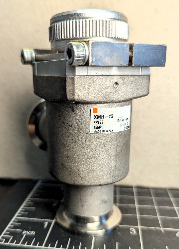 SMC XMH-25 ANGLE VALVE, INLINE, HIGH VACUUM, SS, Working Pull [A3B4]